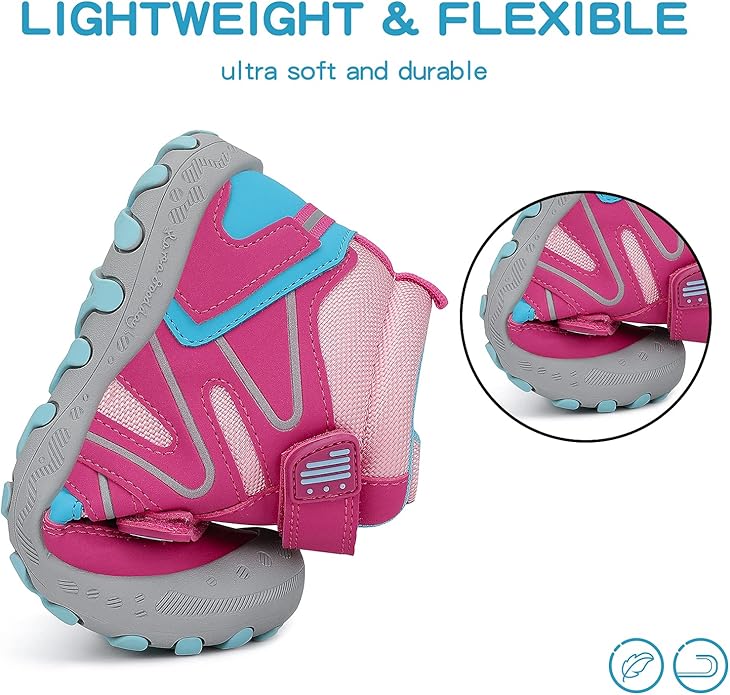 Mishansha Kids Water Resistant Hiking Boots, Boys Girls Anti Collision Anti-Skid Athletic Outdoor Adventure Trekking Shoes
