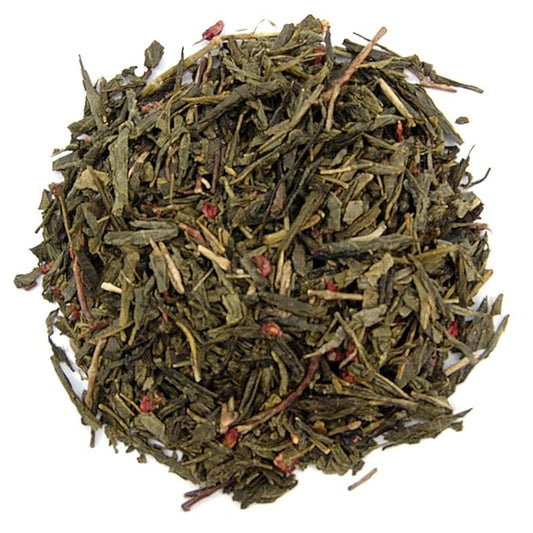 Bohemian Raspberry Tea Pouches - 4oz | Loose Leaf Green Tea Pouch | Sencha Style with Natural Raspberry Flavor | Fragrant Soothing Blend |Refreshing Herbal Infusion