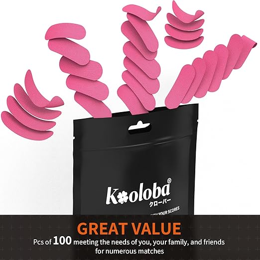 Bowling Tape Bowling Thumb Tape - Sweatproof, Pre Cut, Multiple Colors 100pcs (Hot Pink)
