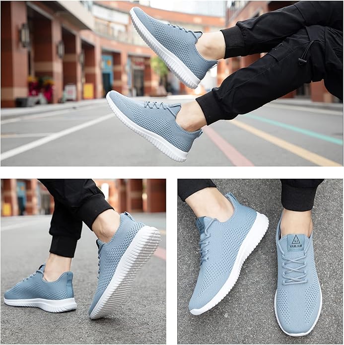 VAMJAM Men's Running Shoes Ultra Lightweight Breathable Walking Shoes Non Slip Athletic Fashion Sneakers Mesh Workout Casual Sports Shoes