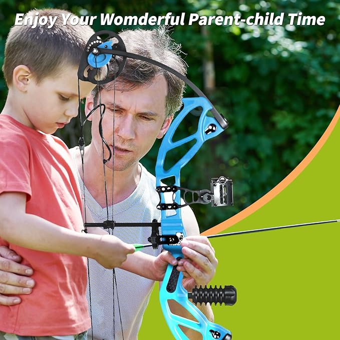 Compound Bow Archery Sets for Youth & Kids,Beginners, Right Hand Compound Bows, Draw Length 18"-27",15-30 lbs Draw Weight, 260fps, Hunting Bow Archery Arrows Set