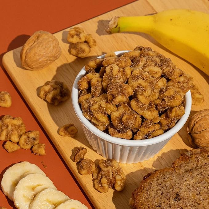 Earthside Farms Banana Bread Walnuts 1oz, 16 Pack – Vegan, Gluten-Free, Low Carb, Keto Friendly Snack – Sweet & Crunchy Candied Walnuts with Real Banana Flavor – Perfect for On-the-Go, Work, School