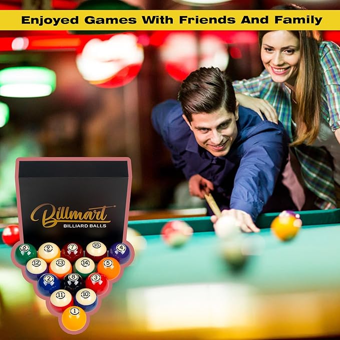 Premium Billiard Balls Pool Table Accessories 2-1/4" Regulation Size 16 Pool Balls Billiard Set