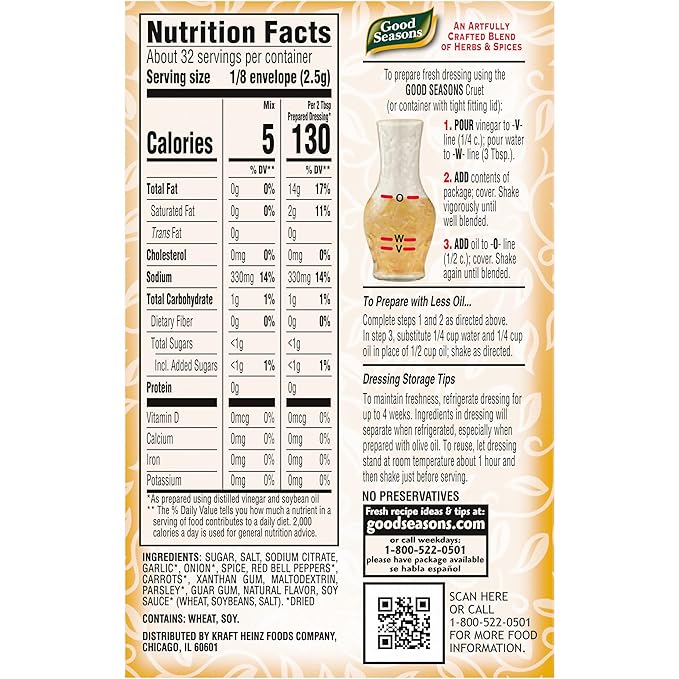 Good Seasons Italian Dressing & Recipe Seasoning Mix, 4 ct Packets (Pack of 4)