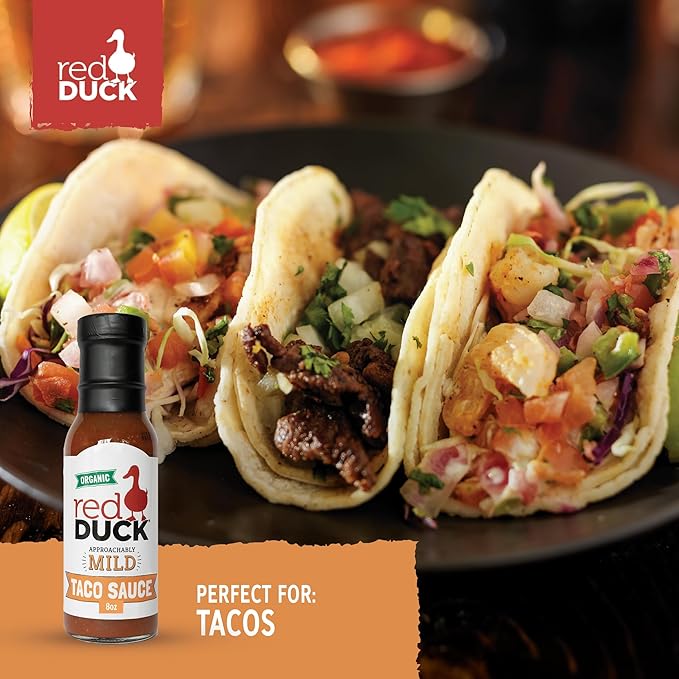 Red Duck Approachably Mild Organic Taco Sauce - Gluten-Free, Vegan, 8 ounces