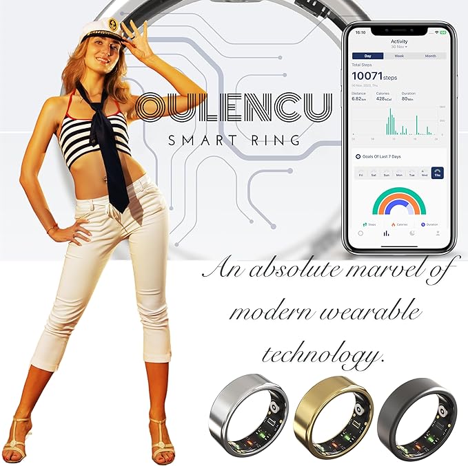2025 Smart Ring for Women Men, Sleep Tracker Ring, Fitness Smart Ring, Activity Tracker,Sleep Monitor, Stress/Heart Rate/Women's Calories Steps Tracking-No APP Subscription (Silver, #11-64.6mm/2.54")