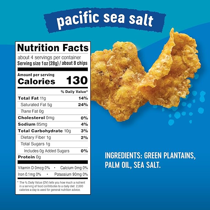 Solula Plantain Crisps Authentic Tostones, Pacific Sea Salt, 4 Ounce (Pack of 3), Kettle Cooked Chips, Gluten Free, Paleo Friendly, Grain Free, Vegan