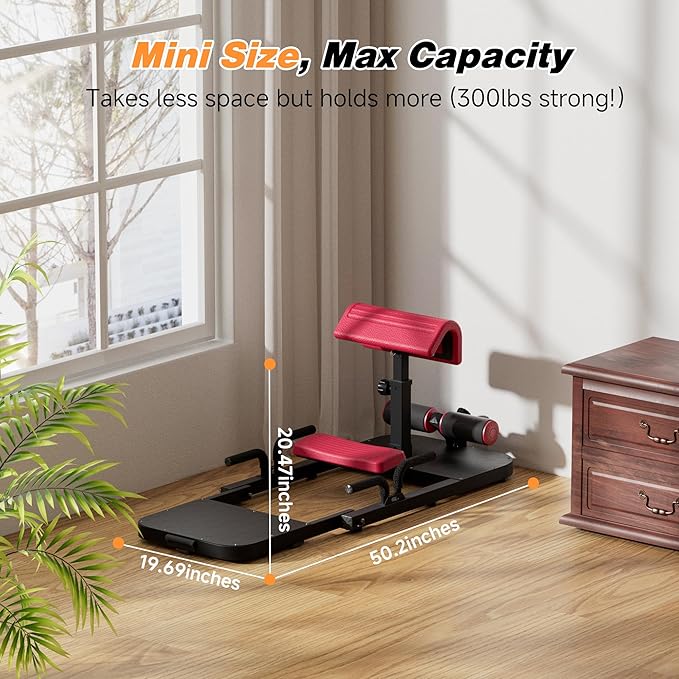 Hip Thrust & Squat Machine for Home – Multi-Function Glute Builder, Leg & Core Strengthening Equipment – Adjustable Sissy Squat, Hip Thrusts, Squat Assist Machine for Home Gym