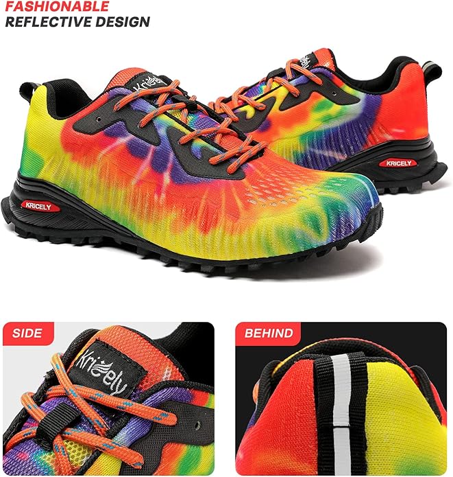 Kricely Men's Trail Running Shoes Fashion Walking Hiking Sneakers for Men Tennis Cross Training Shoe Outdoor Snearker Mens Casual Workout Footwear