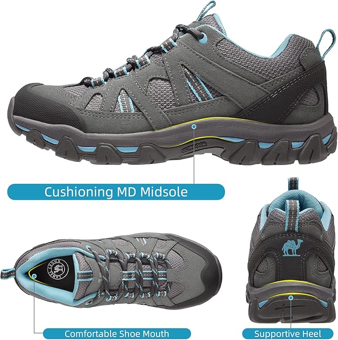 CAMELSPORTS Women's Hiking Shoes Breathable Trail Running Shoes Non-Slip Lightweight Outdoor Sneakers for Trekking Walking