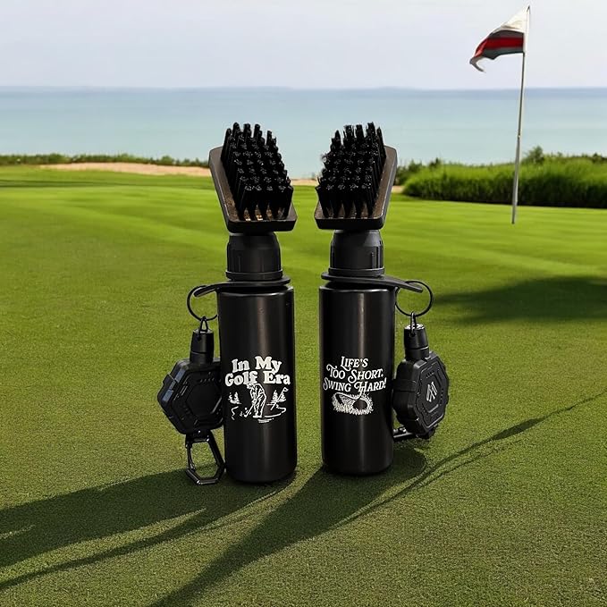 Premium Golf Club Cleaner with Anti-Sag Reel and Integrated Water Bottle - Golf Accessories for Men and Women - Essential Golf Club Brush for Golfer