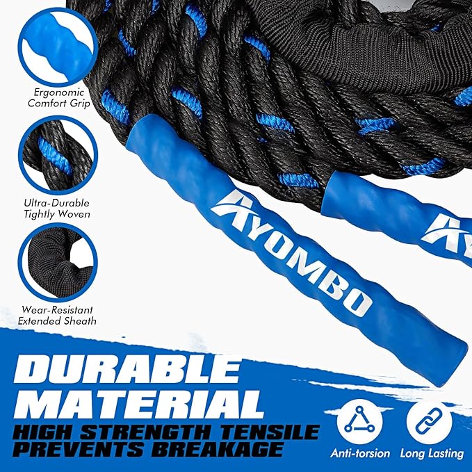 Jump Rope, Weighted Jump Rope for Fitness, Heavy Jump Ropes for Men Women Kids, Battle Skipping Ropes for Exercise, Suitable for Boxing, Cardio, Training Muscle Speed Home Gym Workout Equipment