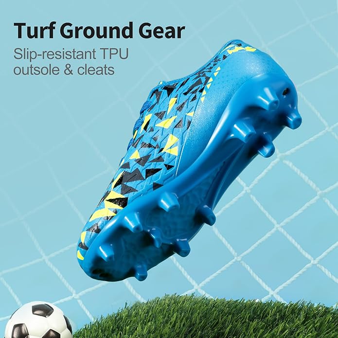 DREAM PAIRS Boys Girls Soccer Cleats Youth Firm Groud Athletic Outdoor Trainning Football Shoes for Little/Big Kid