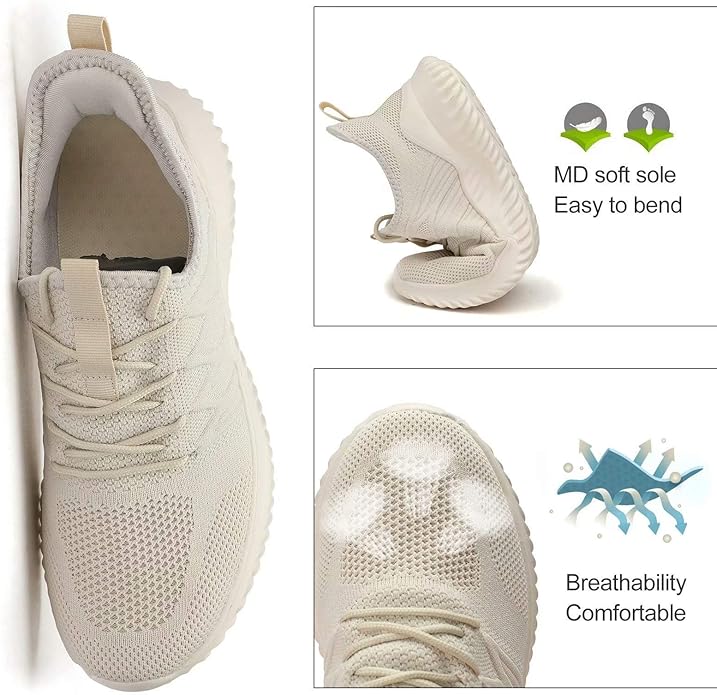 Mens Running Shoes Slip-on Walking Sneakers Lightweight Breathable Casual Soft Sole Trainers