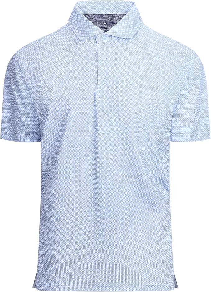 SAMERM Mens Golf Shirts Short Sleeve Dry Fit Performance Moisture Wicking Print Sport Polo Shirts for Men Casual