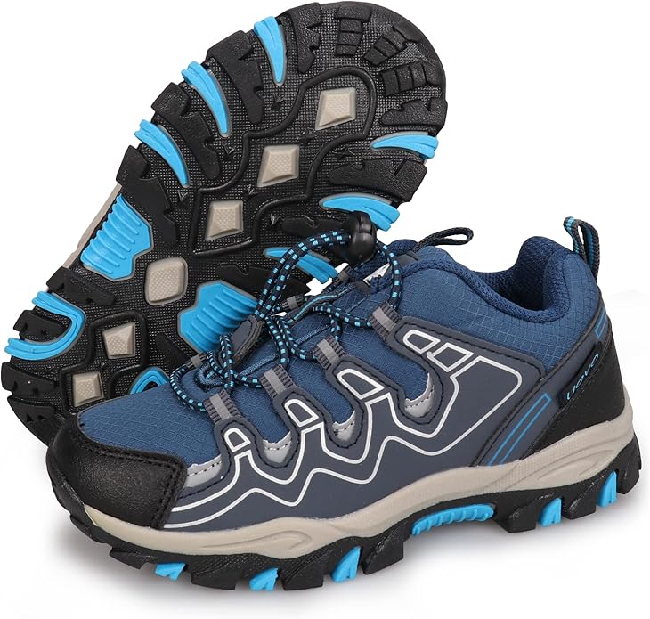 UOVO Boys Girls Kids Sneakers Hiking Running Outdoor Walking Tennis Shoes Waterproof Non Slip Fashion Sneakers(Little/Big Kids