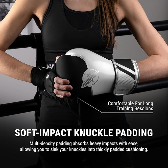 Hayabusa Sport Boxing Gloves for Men and Women – Dual-Splinted Wrist Support, Multi-Density Foam Padding, Contoured Fit – Ideal for Boxing, Kickboxing, and Muay Thai Training
