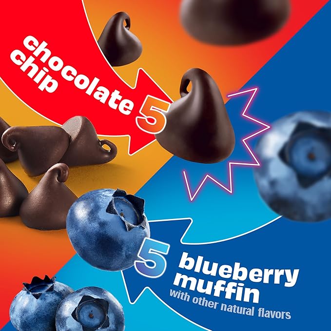 KIND Kids School Friendly Blueberry Muffin and Chocolate Chip Oat Bars Variety Pack, Tree Nut and Peanut Free, Gluten Free, Made With Whole Grain Oats, 5g Protein, 10 Count