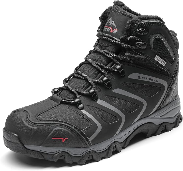 NORTIV 8 Men's Ankle High Waterproof Hiking Boots Outdoor Lightweight Shoes Trekking Trails Armadillo