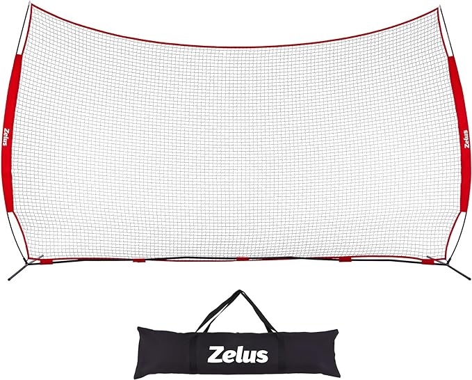 12x9ft / 16x10ft Barricade Backstop Net, Ball Sports Barrier, Practice Net for Baseball, Softball, Lacrosse, Soccer, Basketball and More