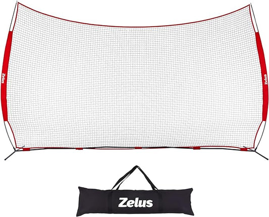 12x9ft / 16x10ft Barricade Backstop Net, Ball Sports Barrier, Practice Net for Baseball, Softball, Lacrosse, Soccer, Basketball and More