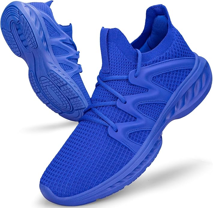 Pujcs Men's Slip on Walking Shoes Lightweight Breathable Non Slip Running Shoes Athletic Gym Tennis Shoes Sneakers for Men