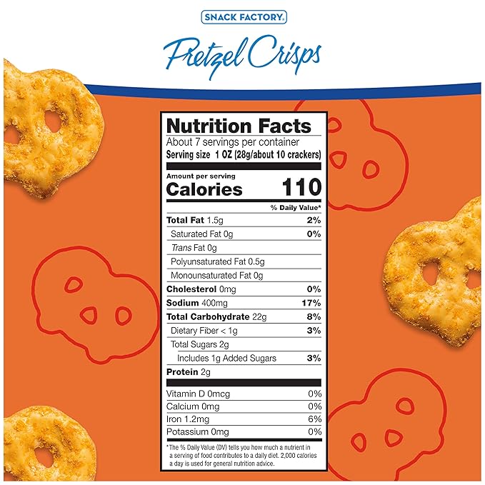 Snack Factory Buffalo Wing Pretzel Crisps, Non-GMO, 7.2 OZ Resealable Bag