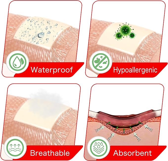 7"x7" (Pack of 10) Wound Silicone Sacral Foam Dressing Sacrum Foam Adhesive with Border - Waterproof Absorbent Breathable Bed Sore Pressure Pads