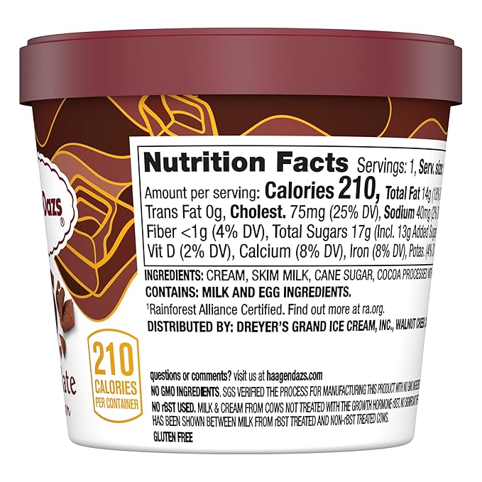 Haggen-Dazs, Chocolate Ice Cream Cup, 3.6 oz (Frozen)