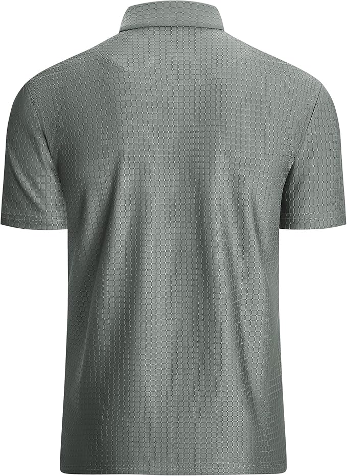 WARHORSEE Golf Polo Shirts for Men Short Sleeve Wrinkle Free 4 Way Stretch Moisture Wicking Performance Collared Tshirts