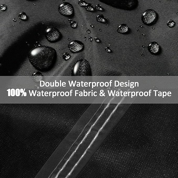 GEMITTO 7/8/9 ft Pool Table Cover, Waterproof Billiard Cover Polyester Fabric for Snooker Billiard Table (102x53x32in) Black