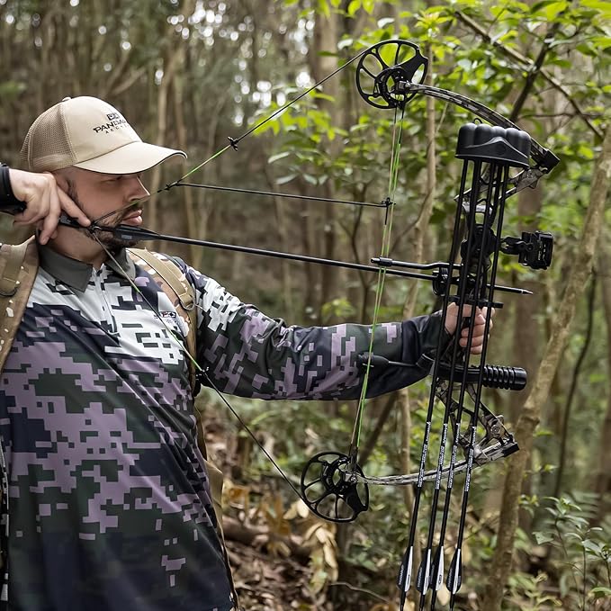 Compound Bow Package for Adults and Teens, 0-70 Lbs Draw Weight,23.5"-31" Draw Length,Limbs Made in USA,Lightweight Design,Archery Hunting Bow Set, Fully Adjustable,2024 New