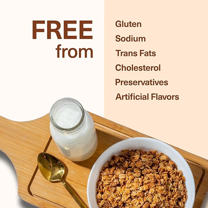 Kelly's Four Plus Granola (Nutty) Healthy Granola Cereal with Whole Grain Oats, Honey, Maple Syrup - Non-GMO, Low Sugar, Sodium Free and Gluten Free for Yogurt - 12oz - Pack of 6