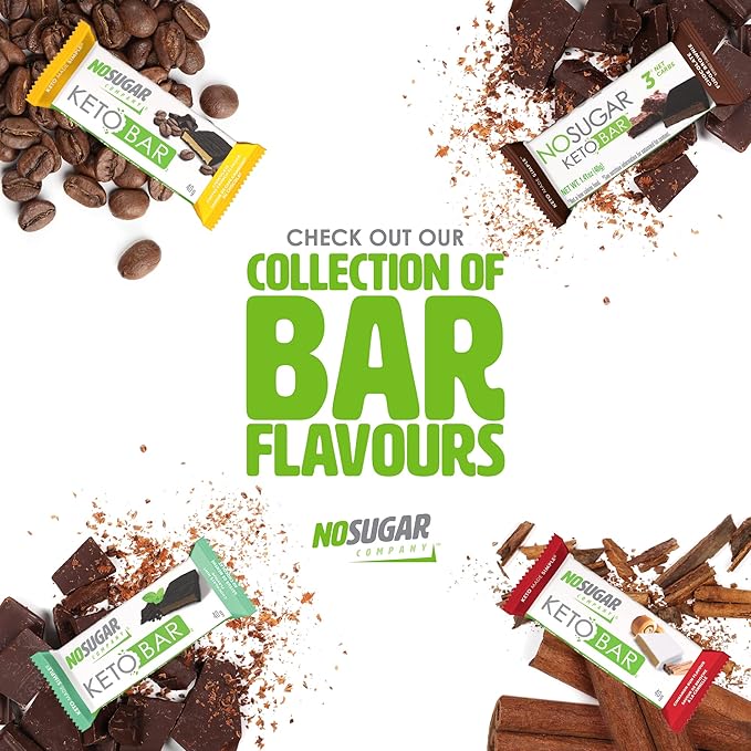 No Sugar Keto Bar Snack - Low Carb No Sugar Keto Snack Food with Keto Friendly Macros (12 x 1.41oz Bars, Peanut Butter)