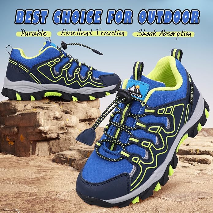UOVO Boys Girls Kids Sneakers Hiking Running Outdoor Walking Tennis Shoes Waterproof Non Slip Fashion Sneakers(Little/Big Kids