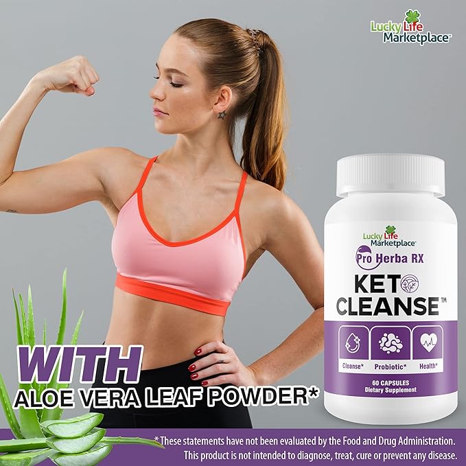 Pro Herba RX Keto Cleanse - Herbal Formula w/Probiotics - Keto Cleanse & Detox Naturally - Numerous Health Benefits - Help Cleanse Body of Toxins & Impurities - Support Energy, Digestion & Gut Health
