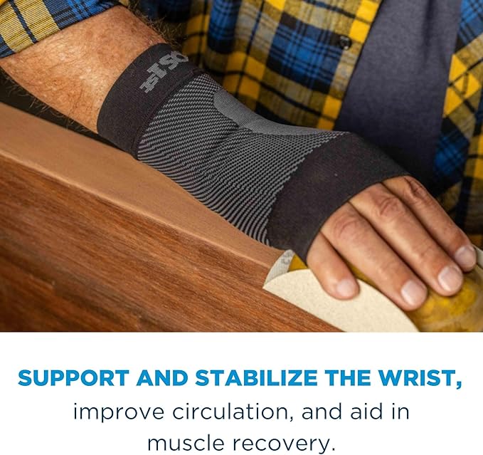 OrthoSleeve Compression Wrist Sleeve/Brace WS6 for Carpal Tunnel Syndrome, wrist pain/strain, fatigue and arthritis