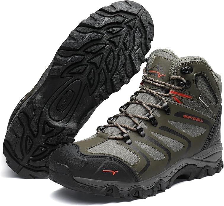 NORTIV 8 Men's Ankle High Waterproof Hiking Boots Outdoor Lightweight Shoes Trekking Trails Armadillo