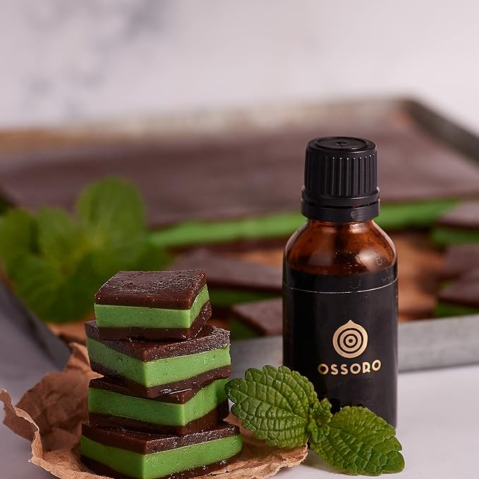 Ossoro Peppermint OS Flavour with 100% Vegetarian (1 Oz) | Food Flavoring | No Sugar Added, Non-GMO, Gluten-Free Flavors | Used to Make Cakes, Snacks, Ice creams, Candies, Baking & More