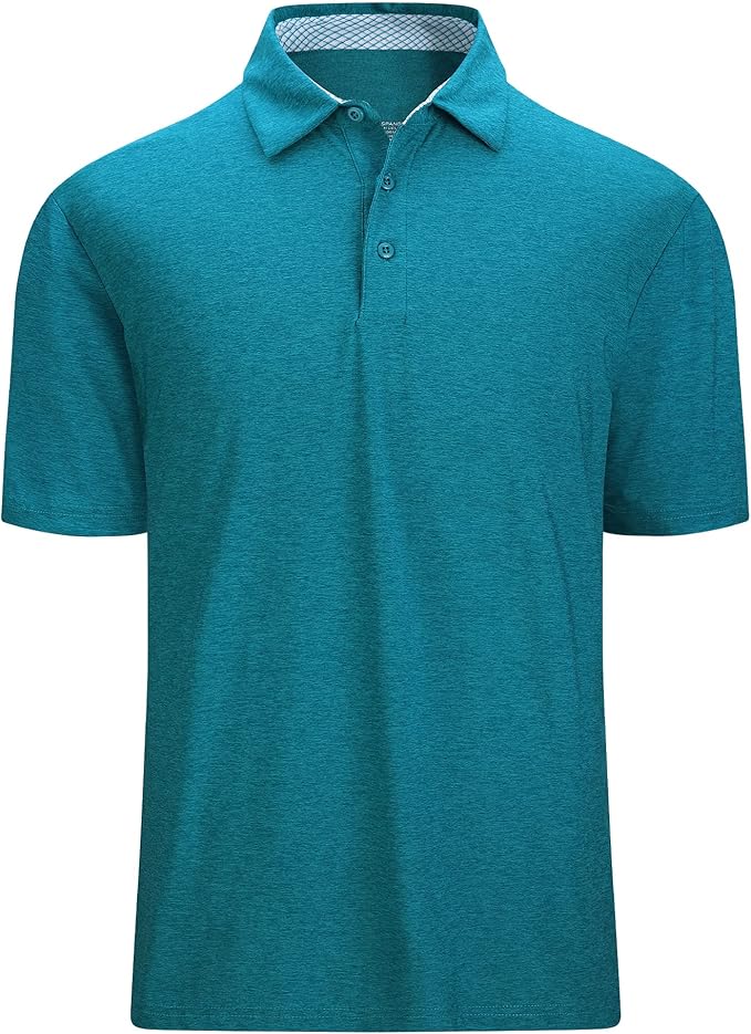 WARHORSEE Golf Polo Shirts for Men Short Sleeve Wrinkle Free 4 Way Stretch Moisture Wicking Performance Collared Tshirts