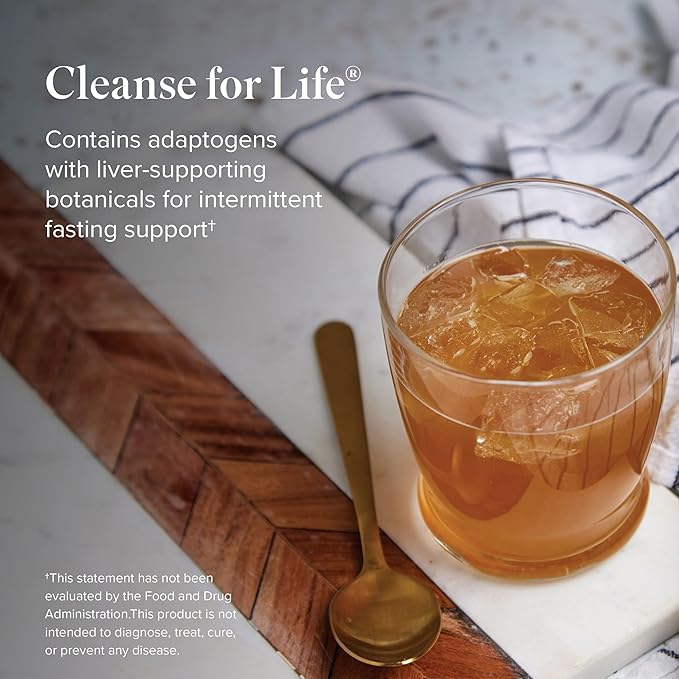 Isagenix Cleanse for Life - Powder Supplement for Cleanse Drink with No Laxatives or Diuretics - Support Metabolism with Vitamin B12 & Niacin -Peach Mango -3.4 Oz (16 Servings)