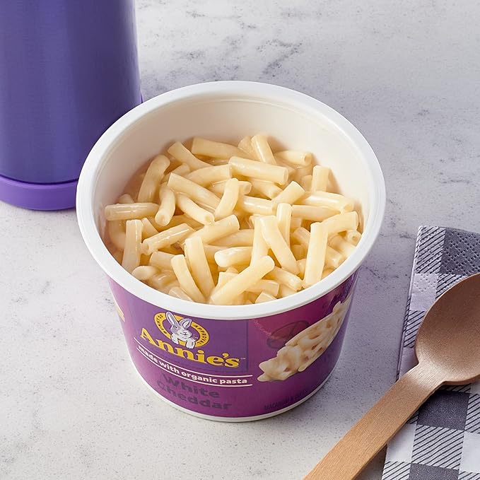 Annie's Organic White Cheddar Macaroni and Cheese, Microwavable Cup, 2.01 oz (Pack of 12)