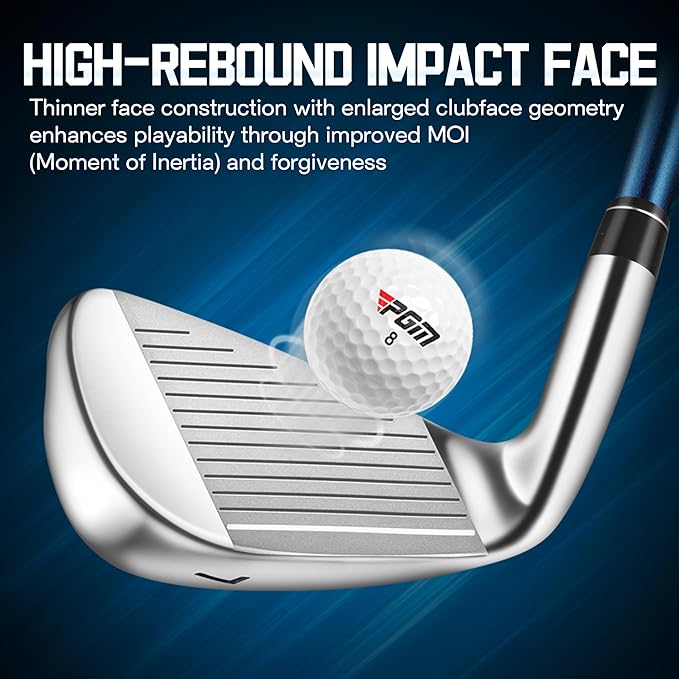 PGM Men's G Type Complete Golf Club Set - Titanium #1 Driver, Draw-Biased Hybrid, High-Strength Iron Set, High Forgiveness Putter, with Stand Bag