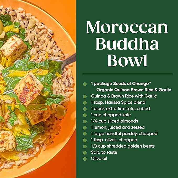 SEEDS OF CHANGE Organic Rice Variety Pack Quinoa and Brown Rice with Garlic & Whole Grain Brown Basmati Rice 8.5 oz. (Pack of 6)