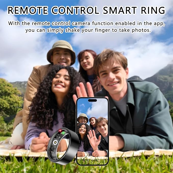 Smart Ring for Women Men, Sleep Tracker Ring, Waterproof Fitness Tracker Health Rings with Heart Rate Monitoring, Blood Oxygen, Stress Distance Calories Steps Tracking, No Subscription Fee(Black, #11)