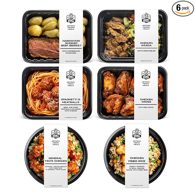 Grumpy Butcher Chef-Crafted Gourmet Meals Sampler: World Flavors, 6-pack (10 – 15 oz each) – Premium Prepared Meals & Entrees