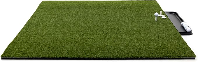 Premium Turf Indoor/Outdoor Golf Mat. Bonus Tray + 3 Tees
