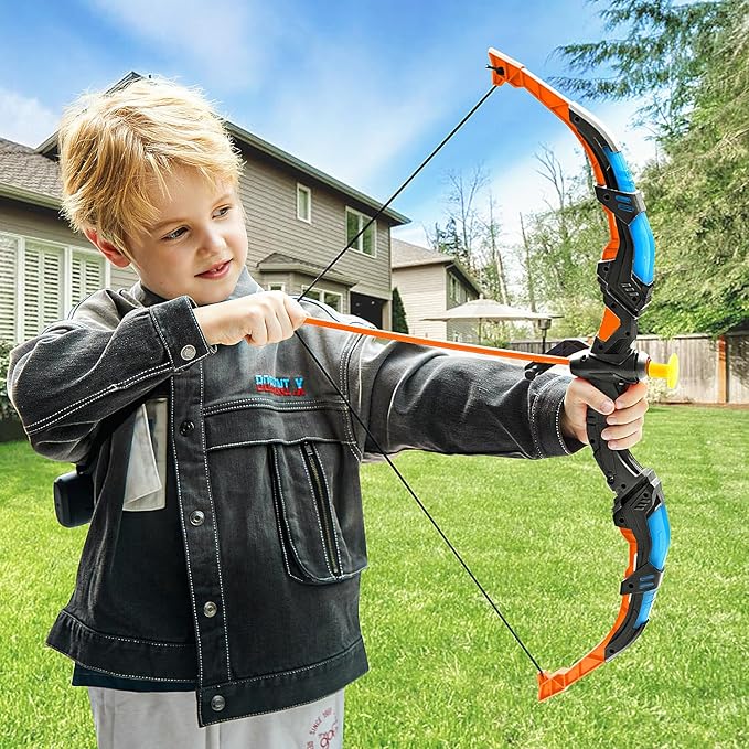 TOY Life Bow and Arrow Toys for Kids 4 6 8 12, Light Up Kids Bow and Arrow Set, Kids Archery Bows Set for Kids with Targets, Toy Gift for 5 Year Old Boys, Kids Toys Boys, Outdoor Toy Games for Kids