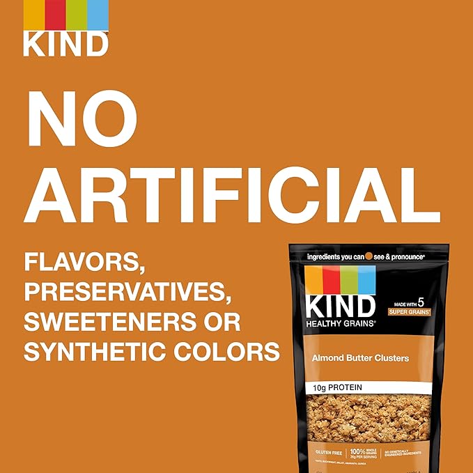 KIND Healthy Grains Clusters, Granola Variety Pack, Healthy Snacks, Good Source of Fiber, Gluten Free, Whole Grains and Oats, 10g Protein, 3 Count