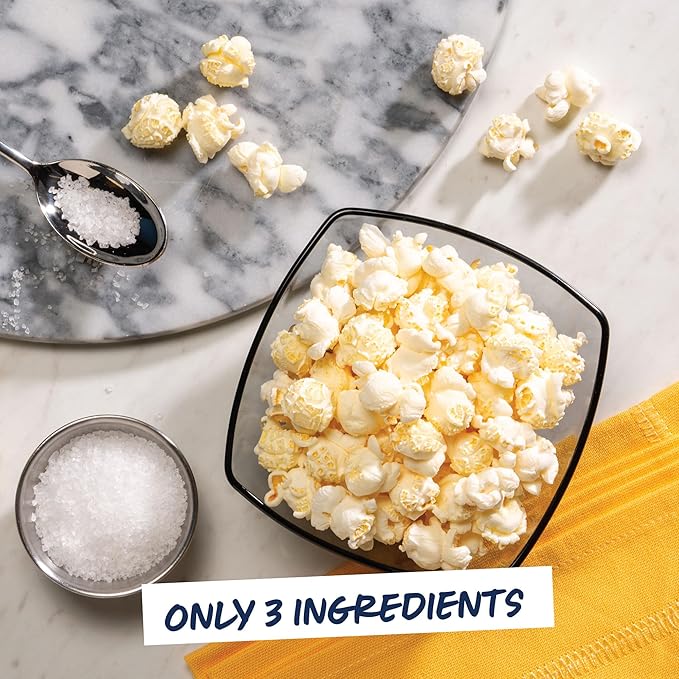 Garrett Popcorn Simply Salted, 4.0oz, 4 Bags, Light Salty Snack, Vegan, Gluten Free, Only 3 Ingredients, Popped Popcorn Bags